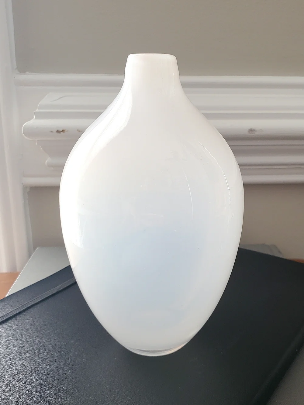 Vintage Tozai White Opaline Glass Vase Elegant Minimalist Scandi Modern Classic